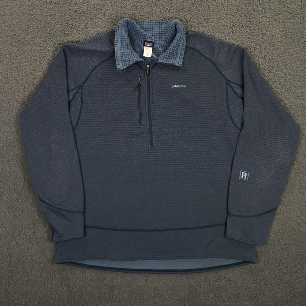 Patagonia R1 Flash Pullover Mens XL Regulator Grid Fleece 1/4 Zip Tech Face Mars